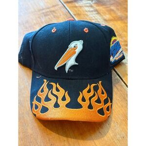 Myrtle Beach Pelicans Harley Davidson Hat Flames Embroidered Biker‎ Cap